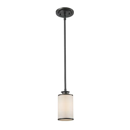 Z-Lite Savannah 1 Light Mini Pendant, Olde Bronze & Matte Opal 413MP